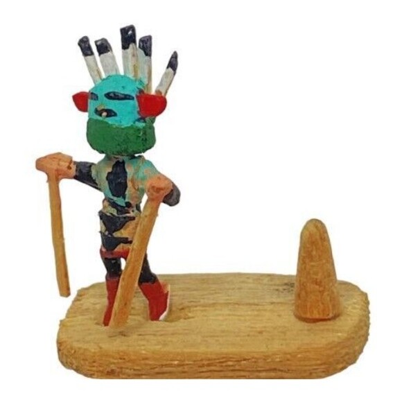 Kachina Miniature Doll Figure with Mask Micro-mini Antelope Dancer  by Mae Hunch - Picture 6 of 8